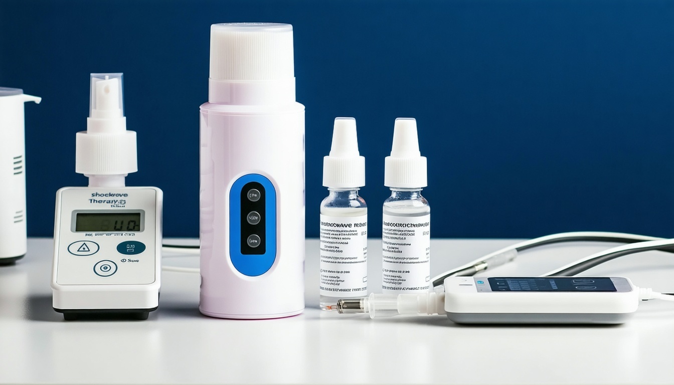 Close-up of PRP and shockwave therapy devices